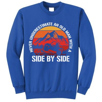 Never Underestimate An Old With A Side By Side Gift Sweatshirt