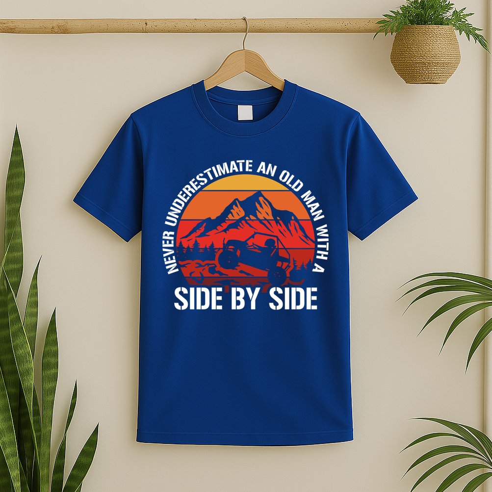 Never Underestimate An Old With A Side By Side Gift T-Shirt