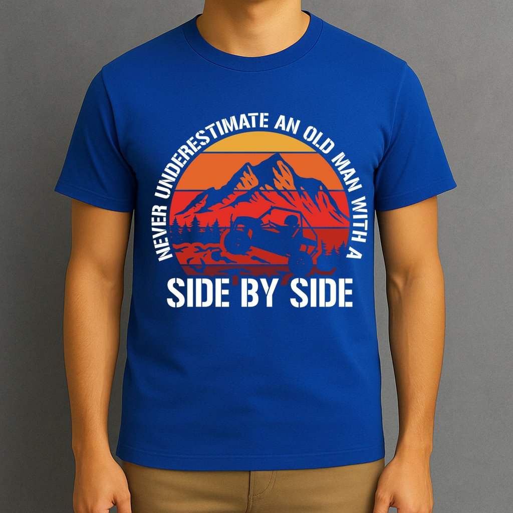 Never Underestimate An Old With A Side By Side Gift T-Shirt