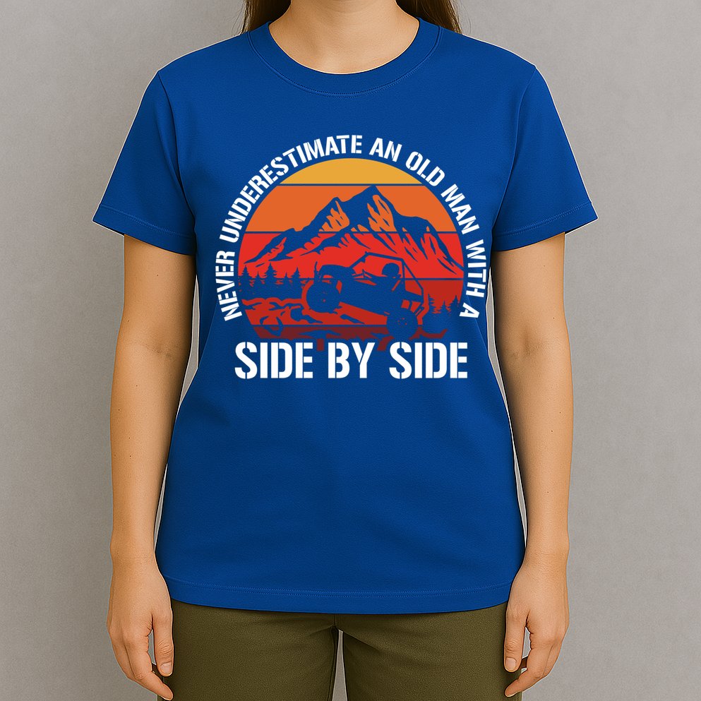 Never Underestimate An Old With A Side By Side Gift T-Shirt
