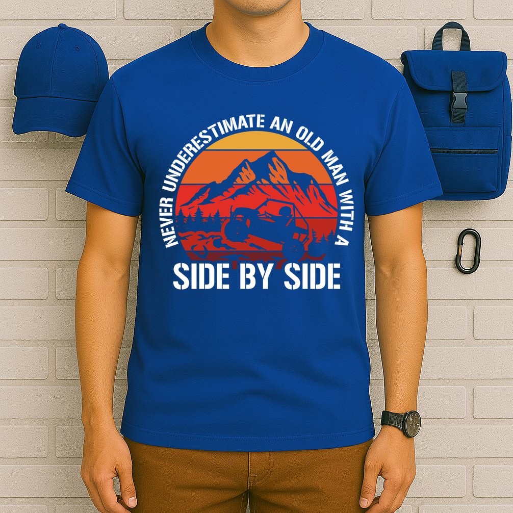 Never Underestimate An Old With A Side By Side Gift T-Shirt