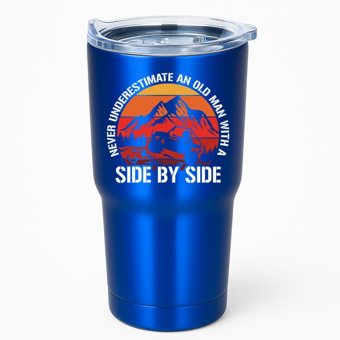 Never Underestimate An Old With A Side By Side Gift Tumbler