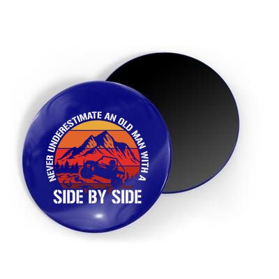 Never Underestimate An Old With A Side By Side Gift Magnet