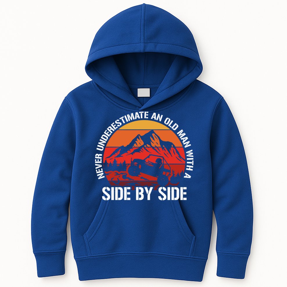 Never Underestimate An Old With A Side By Side Gift Kids Hoodie