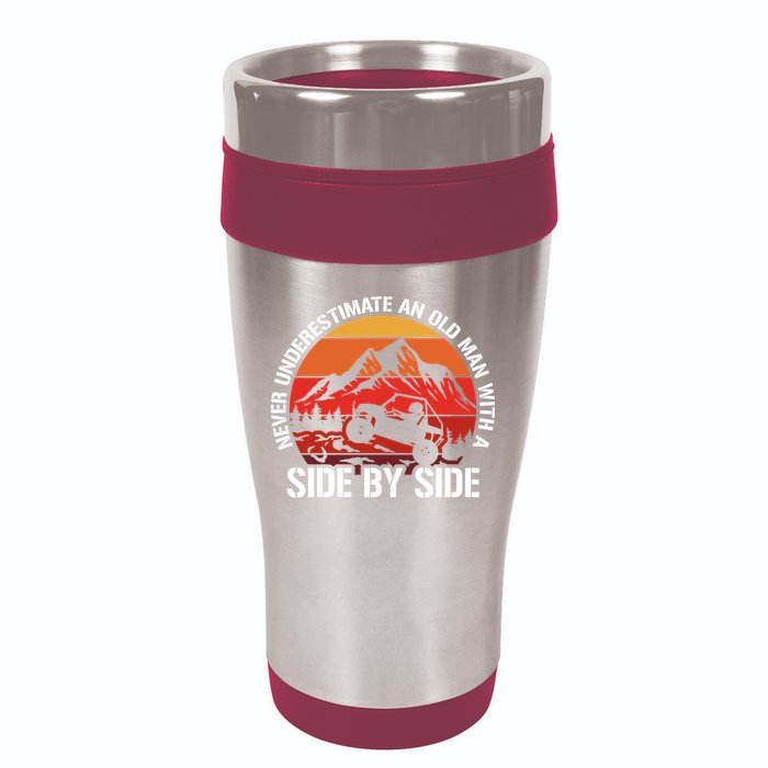 Never Underestimate An Old With A Side By Side Gift 16oz Travel Tumbler