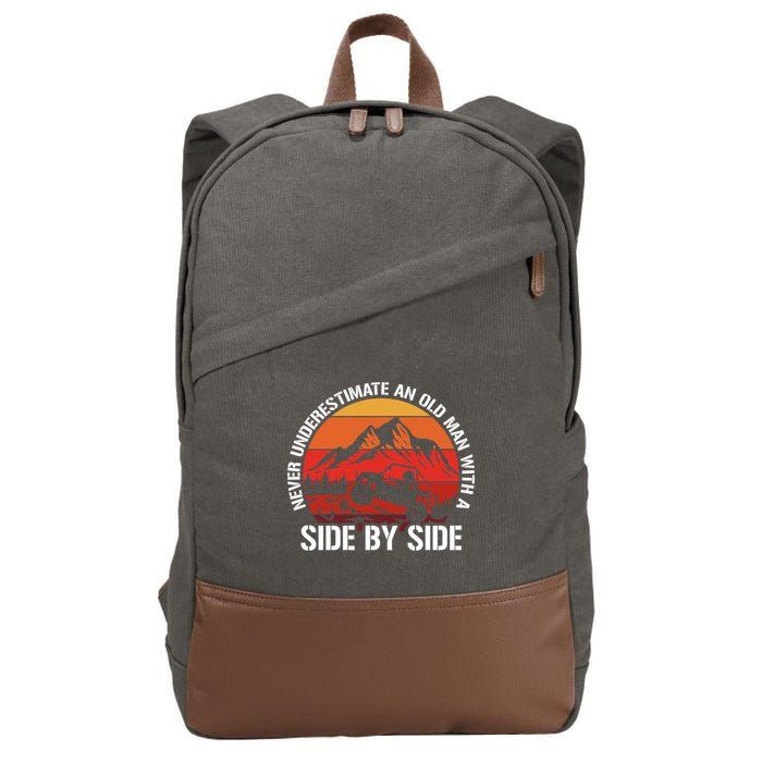 Never Underestimate An Old With A Side By Side Gift Cotton Canvas Backpack