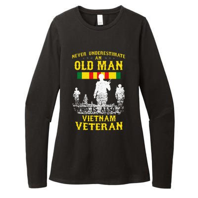 Never Underestimate An OLD MAN Vietnam Veteran Gift Womens CVC Long Sleeve Shirt