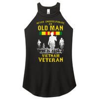 Never Underestimate An OLD MAN Vietnam Veteran Gift Women's Perfect Tri Rocker Tank