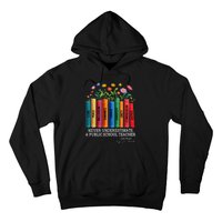 Never Underestimate A Public School Teacher Floral Books Hoodie