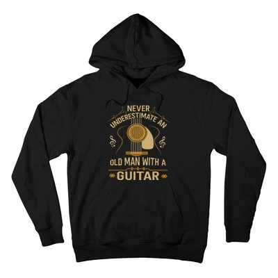 Never Underestimate An Old Man With A Guitar Acoustic Player Hoodie