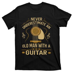 Never Underestimate An Old Man With A Guitar Acoustic Player T-Shirt