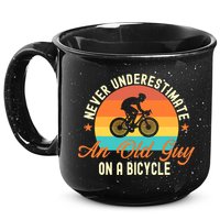Never Underestimate An Old Guy On A Bicycle Cycling 15oz Campfire Ceramic Mug