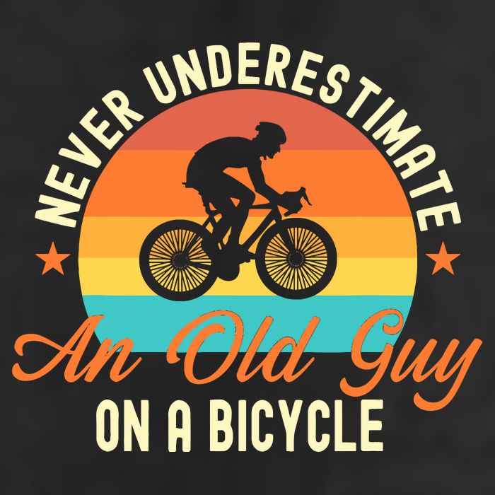 Never Underestimate An Old Guy On A Bicycle Cycling 15oz Campfire Ceramic Mug