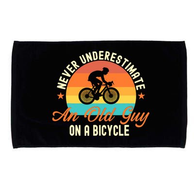 Never Underestimate An Old Guy On A Bicycle Cycling Microfiber Hand Towel