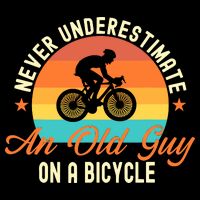 Never Underestimate An Old Guy On A Bicycle Cycling Cropped Pullover Crew