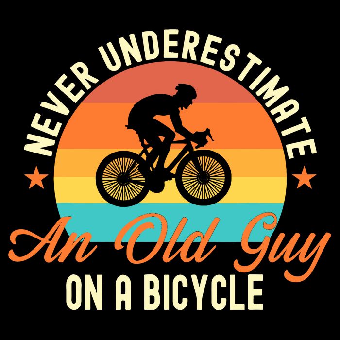 Never Underestimate An Old Guy On A Bicycle Cycling Cropped Pullover Crew