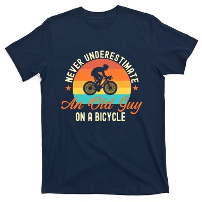 Never Underestimate An Old Guy On A Bicycle Cycling T-Shirt