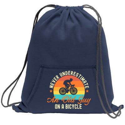 Never Underestimate An Old Guy On A Bicycle Cycling Sweatshirt Cinch Pack Bag