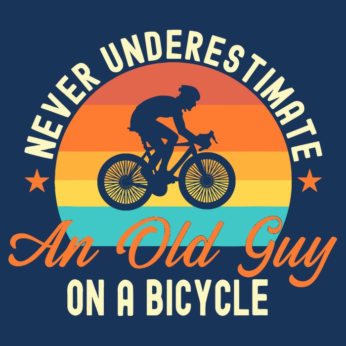 Never Underestimate An Old Guy On A Bicycle Cycling 16 in Basic Backpack