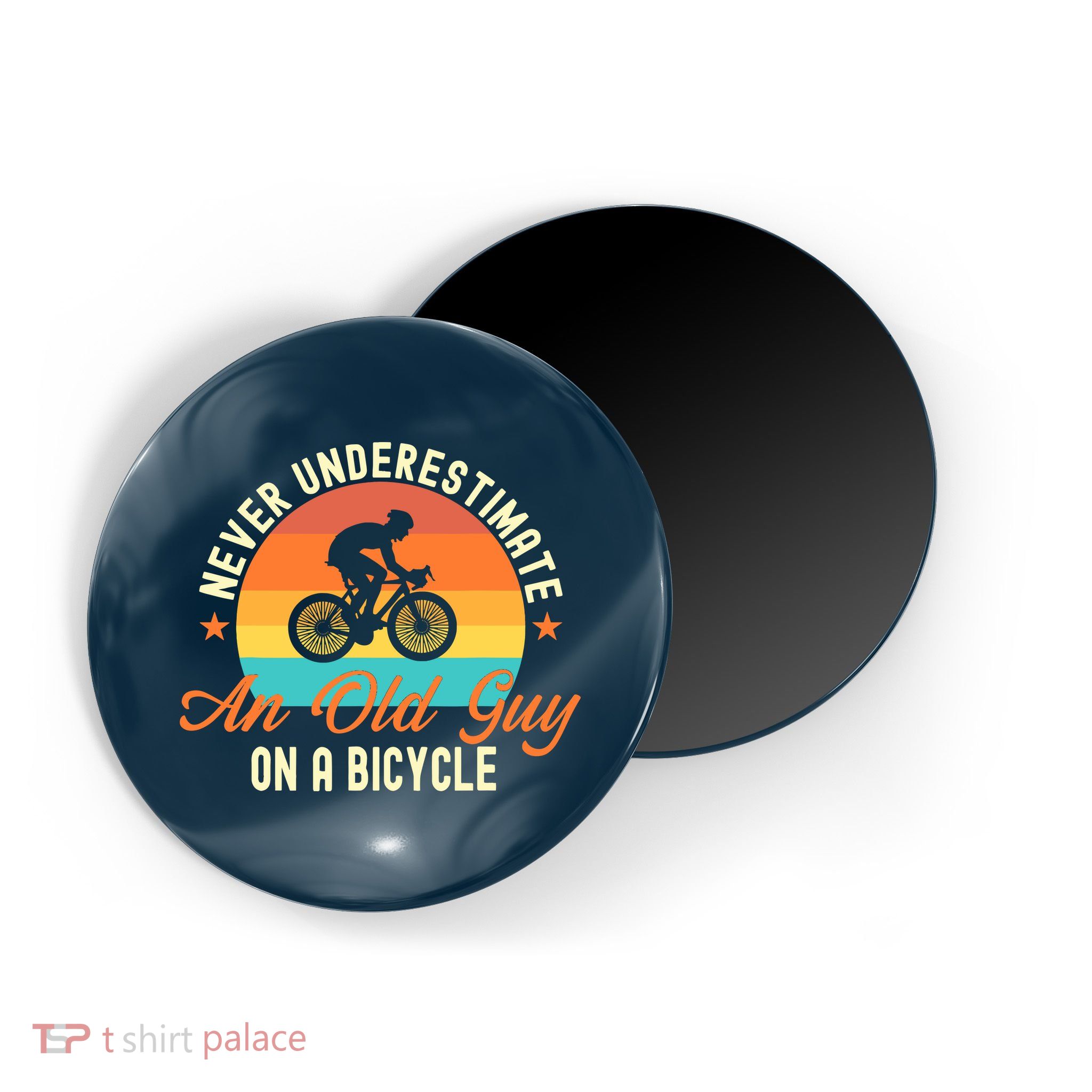 Never Underestimate An Old Guy On A Bicycle Cycling Magnet
