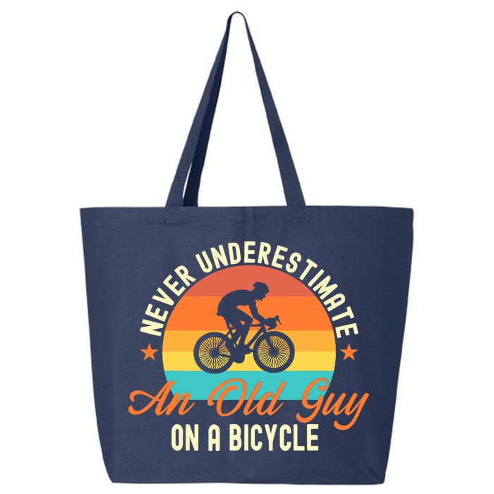 Never Underestimate An Old Guy On A Bicycle Cycling 25L Jumbo Tote
