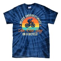 Never Underestimate An Old Guy On A Bicycle Cycling Tie-Dye T-Shirt