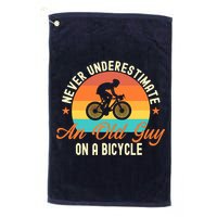 Never Underestimate An Old Guy On A Bicycle Cycling Golf Towel