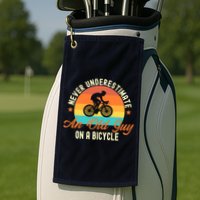 Never Underestimate An Old Guy On A Bicycle Cycling Golf Towel