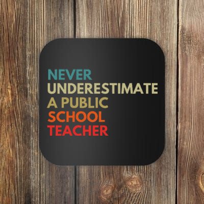 Never Underestimate A Public School Teacher Walz Waltz Gift Coaster