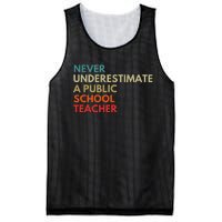 Never Underestimate A Public School Teacher Walz Waltz Gift Mesh Reversible Basketball Jersey Tank