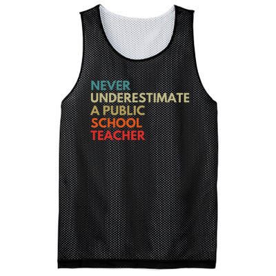 Never Underestimate A Public School Teacher Walz Waltz Gift Mesh Reversible Basketball Jersey Tank