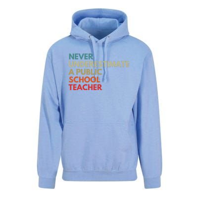 Never Underestimate A Public School Teacher Walz Waltz Gift Unisex Surf Hoodie