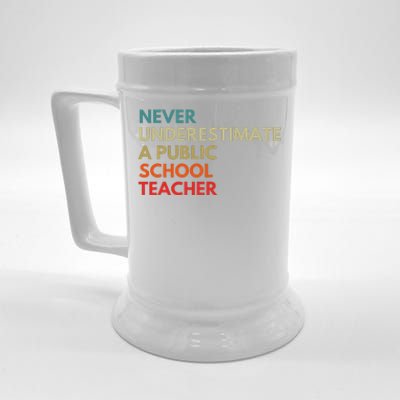 Never Underestimate A Public School Teacher Walz Waltz Gift Beer Stein