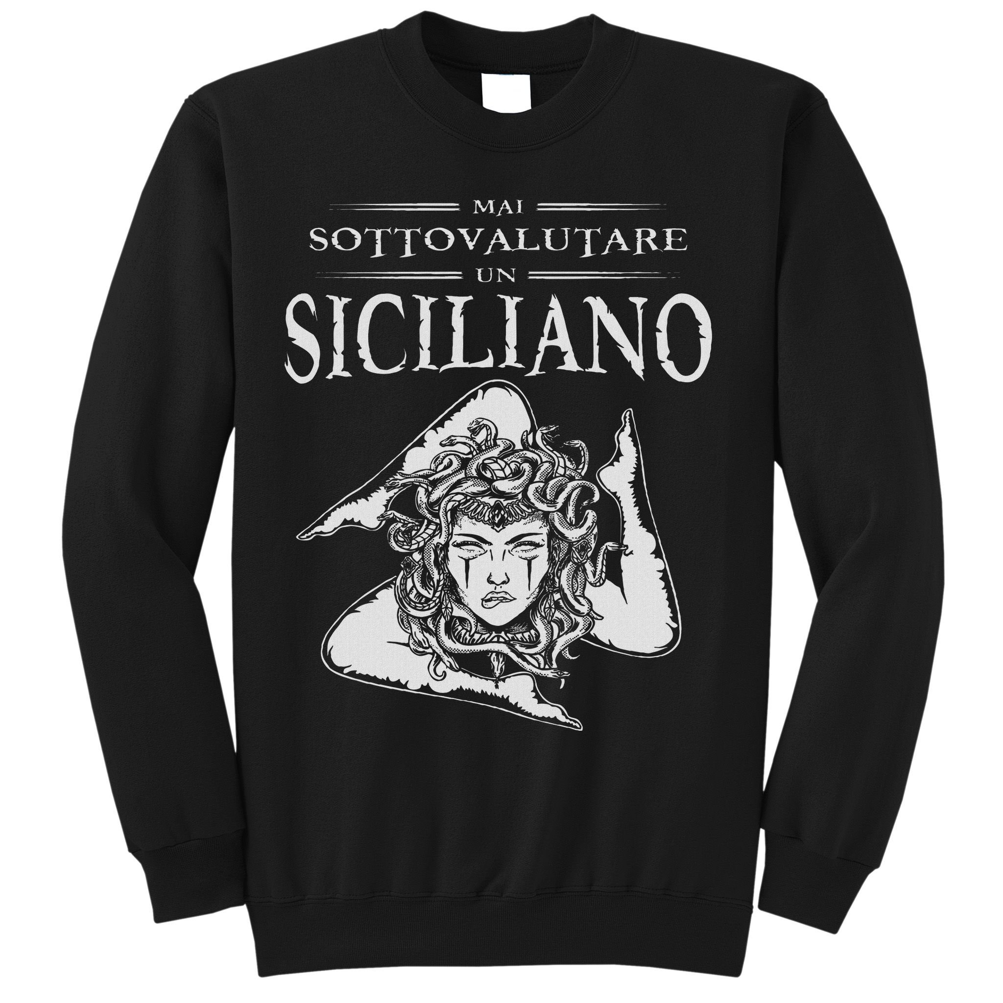 Never Underestimate A Sicilian Trinacria Sicilia Heraldik Sweatshirt