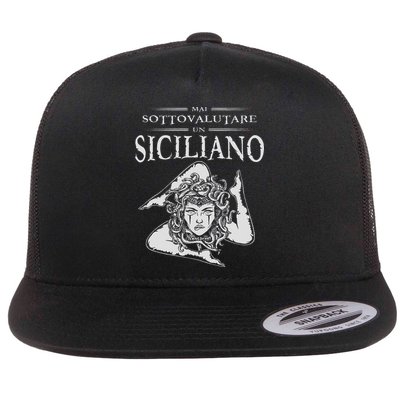 Never Underestimate A Sicilian Trinacria Sicilia Heraldik Flatbill Hat