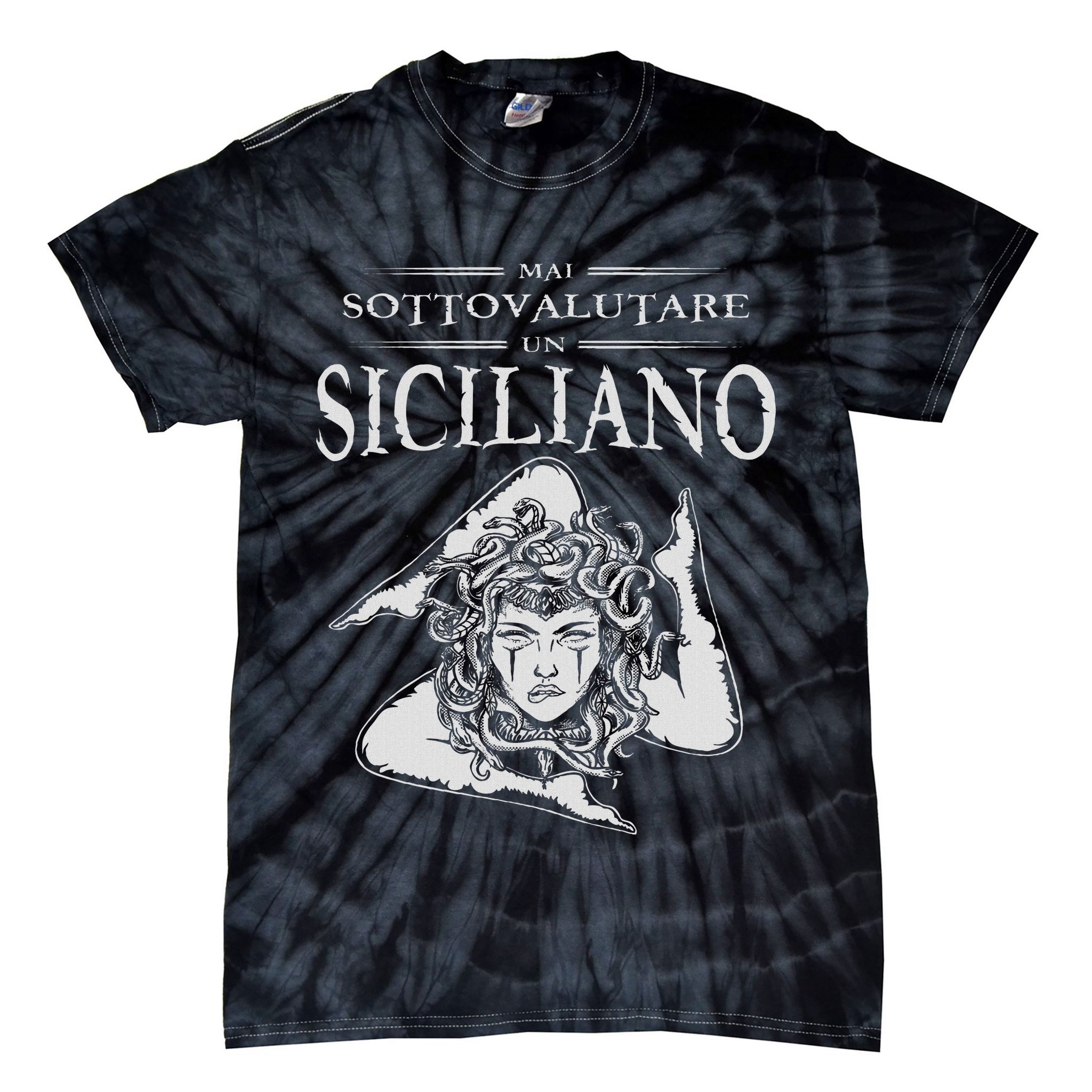 Never Underestimate A Sicilian Trinacria Sicilia Heraldik Tie-Dye T-Shirt
