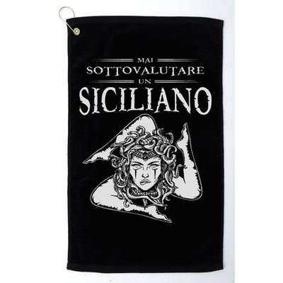 Never Underestimate A Sicilian Trinacria Sicilia Heraldik Golf Towel