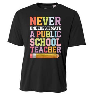 Never Underestimate A Public School Teacher Harris Walz 2024 Cooling Performance Crew T-Shirt