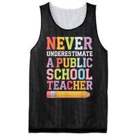 Never Underestimate A Public School Teacher Harris Walz 2024 Mesh Reversible Basketball Jersey Tank