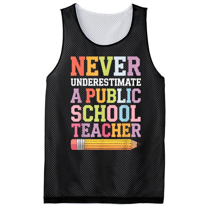 Never Underestimate A Public School Teacher Harris Walz 2024 Mesh Reversible Basketball Jersey Tank