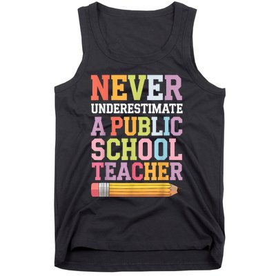 Never Underestimate A Public School Teacher Harris Walz 2024 Tank Top