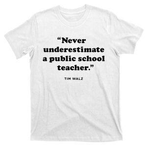 Never Underestimate A Public School Teacher Coach Quote T-Shirt