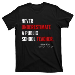 Never Underestimate A Public School Teacher Coach Quote T-Shirt