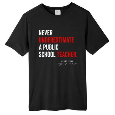 Never Underestimate A Public School Teacher Coach Quote Tall Fusion ChromaSoft Performance T-Shirt