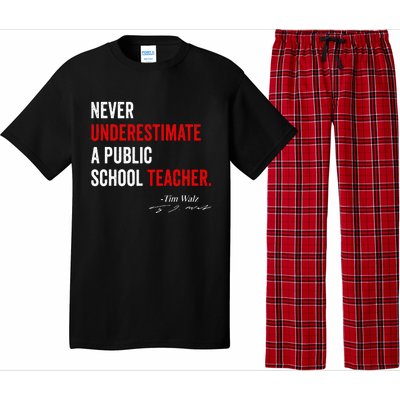 Never Underestimate A Public School Teacher Coach Quote Pajama Set