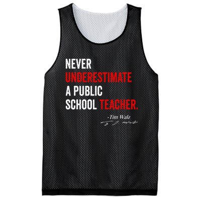 Never Underestimate A Public School Teacher Coach Quote Mesh Reversible Basketball Jersey Tank