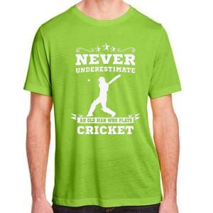 Never Underestimate An Old Man Who Plays Cricket Player Adult ChromaSoft Performance T-Shirt