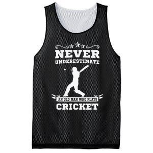 Never Underestimate An Old Man Who Plays Cricket Player Mesh Reversible Basketball Jersey Tank