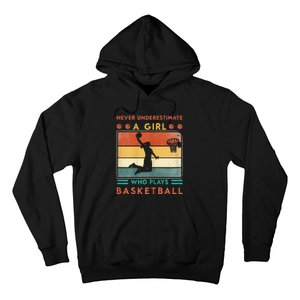 Never Underestimate A Girl Who Plays Basketball Hoodie