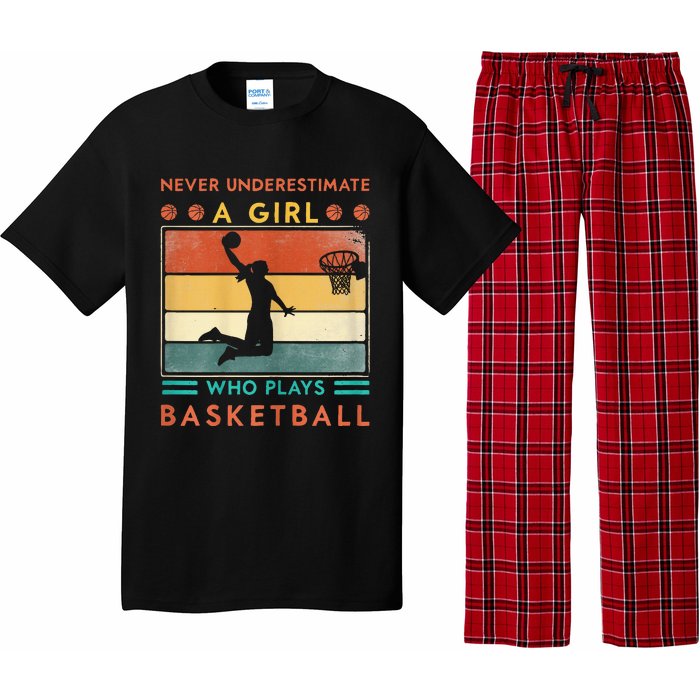 Never Underestimate A Girl Who Plays Basketball Pajama Set